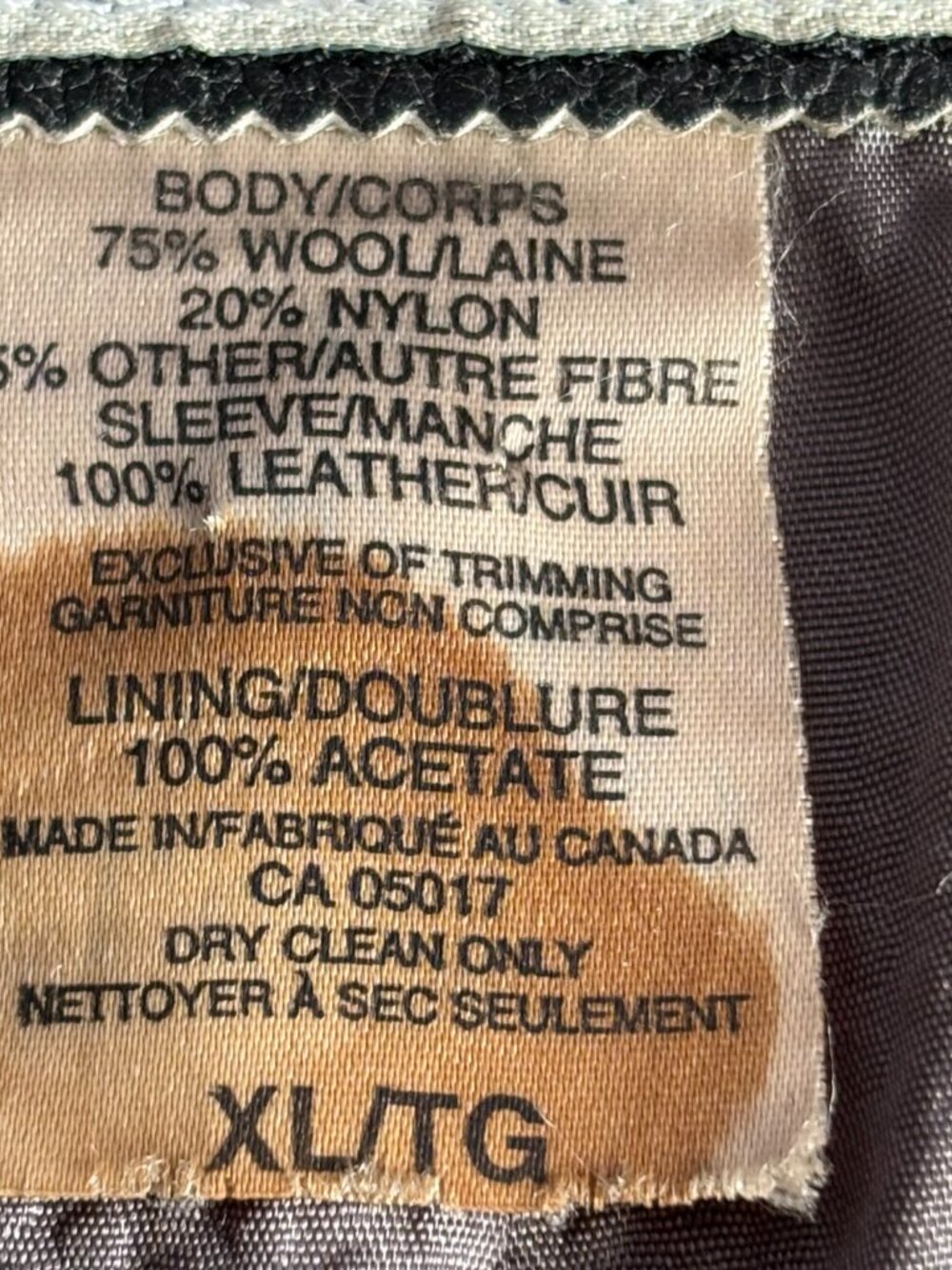 1990s Roots Canada Leather & Wool Letterman's Jacket - Picture 11 of 12